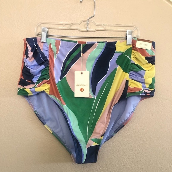 Artesands L’avana Botticelli Colorful High Waist Swim Bikini Bottoms Plus SZ 18 - Picture 3 of 12